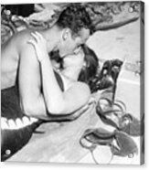 Lovers Kissing On Coney Island Acrylic Print
