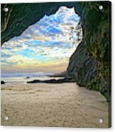Low Tide View Out Ocean Cave Acrylic Print