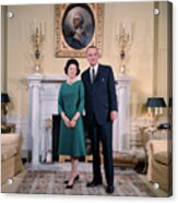 Lyndon Johnson And His Wife Smiling Acrylic Print