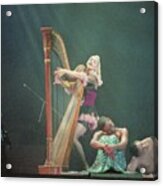 Madonna Playing Harp On Stage During Concert Acrylic Print
