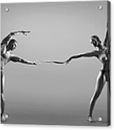 Male And Female Dancer Connected Through Acrylic Print
