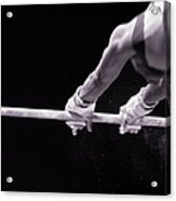 Male Gymnast Grasping Parallel Bar Acrylic Print