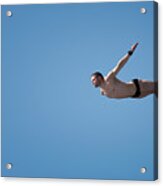 Man Diving From 10 Meter Platform Acrylic Print