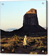 Man Walking In Monument Valley Acrylic Print