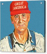 Man Wearing A Great America Cap Acrylic Print