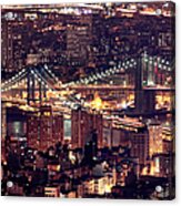 Manhattan And Brooklyn Bridges Acrylic Print