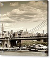 Manhattan Bridge, Nyc. Vintage Style Acrylic Print