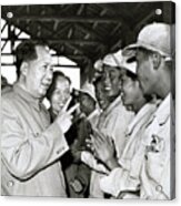 Mao Chats With Steel Workers Acrylic Print