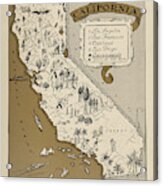 Map Of California 1930 Acrylic Print