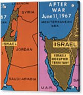 Map Showing Israeli Gains From Six Day Acrylic Print