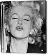 Marilyn Monroe Puckering Lips Acrylic Print