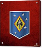Marine Raider Support Group -  M R S G  Patch Over Red Velvet Acrylic Print