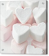 Marshmallow Love Hearts Acrylic Print