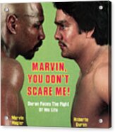Marvelous Marvin Hagler And Roberto Duran, 1983 Wbcwbaibf Sports Illustrated Cover Acrylic Print