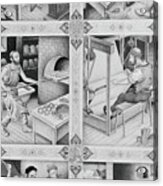 Medieval Craftsmen At Work Acrylic Print