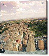 Medieval Old Siena Panorama, Aerial View Acrylic Print