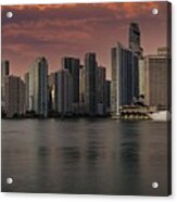 Miami Sunrise Panorama Acrylic Print