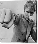Michael Caine Throwing A Punch Acrylic Print