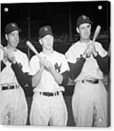 Mickey Mantle, Joe Dimaggio, And Ted Acrylic Print