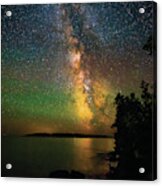 Milky Way And Northern Lights Over Isle Royale Acrylic Print