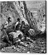 Miners Blasting, 1879. Artist Anon Acrylic Print