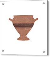 Minimal Abstract Greek Vase 15 - Bell Krater - Terracotta Series - Modern, Contemporary Print Acrylic Print