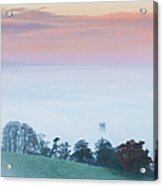 Misty Glastonbury Church Acrylic Print