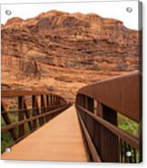 Moab Canyon Pathway Footbridge Acrylic Print