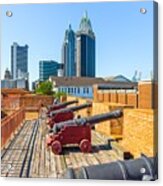 Mobile, Alabama, Usa Skyline And Fort Acrylic Print