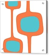 Mod Pod Three In Turquoise And Orange Acrylic Print