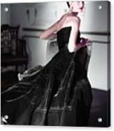 Model In A Leslie Morris Gown Acrylic Print