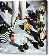 Model In Joyce Sandals By Plants Acrylic Print