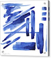 Modern Asian Inspired Abstract Blue And White 3 Acrylic Print