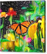 Monarch Butterfly Colored Pencil Acrylic Print