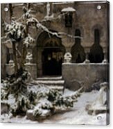 Monastery Garden In Snow. Artist Acrylic Print