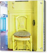 Monet's Kitchen Yellow Chair Acrylic Print