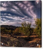 Moonlight Sky Over Sonoran Desert Acrylic Print