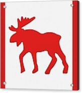 Moose Emblem On Canadian Flag Acrylic Print