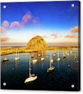Morro Bay Harbor With Clouds Acrylic Print