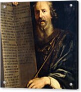 Moses Holding The Ten Commandments Acrylic Print