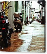 Motorbikes In Alley Acrylic Print