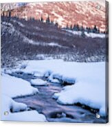 Mountain Stream In Winter Acrylic Print