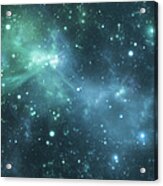 Mysterious Beautiful Blue Space Nebula Acrylic Print
