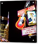Nashville Skyline And Broadway Neon Lights Acrylic Print