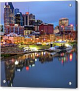 Nashville Skyline On The Cumberland River Acrylic Print