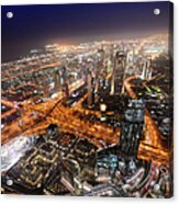 New Dubai By Night Acrylic Print