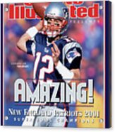New England Patriots Qb Tom Brady, Super Bowl Xxxvi Sports Illustrated Cover Acrylic Print