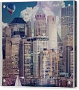 New York Manhattan River Front Acrylic Print