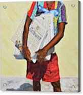 Newspaper Boy Acrylic Print