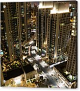 Night View Of Apartments In Dubai Acrylic Print